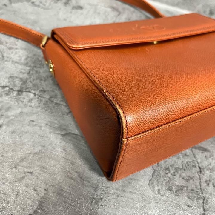 Valentino Garavani Shoulder Bag Purse Logo Leather Brown Authentic