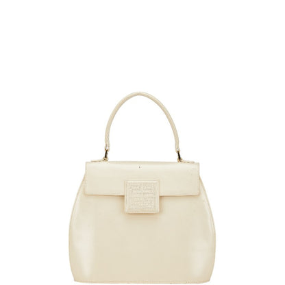 GIVENCHY Hand Bag Tote Purse Leather White Authentic