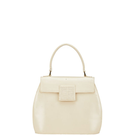GIVENCHY Hand Bag Tote Purse Leather White Authentic