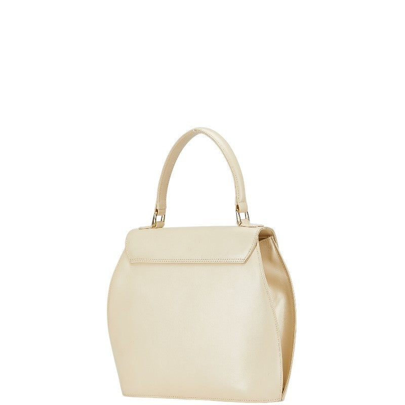 GIVENCHY Hand Bag Tote Purse Leather White Authentic