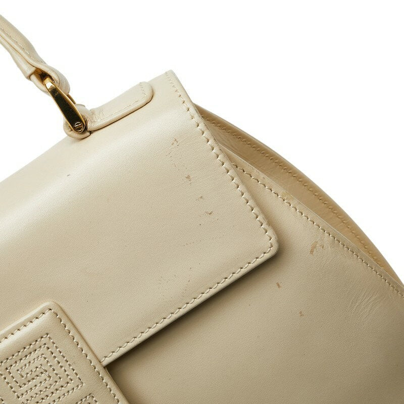 GIVENCHY Hand Bag Tote Purse Leather White Authentic