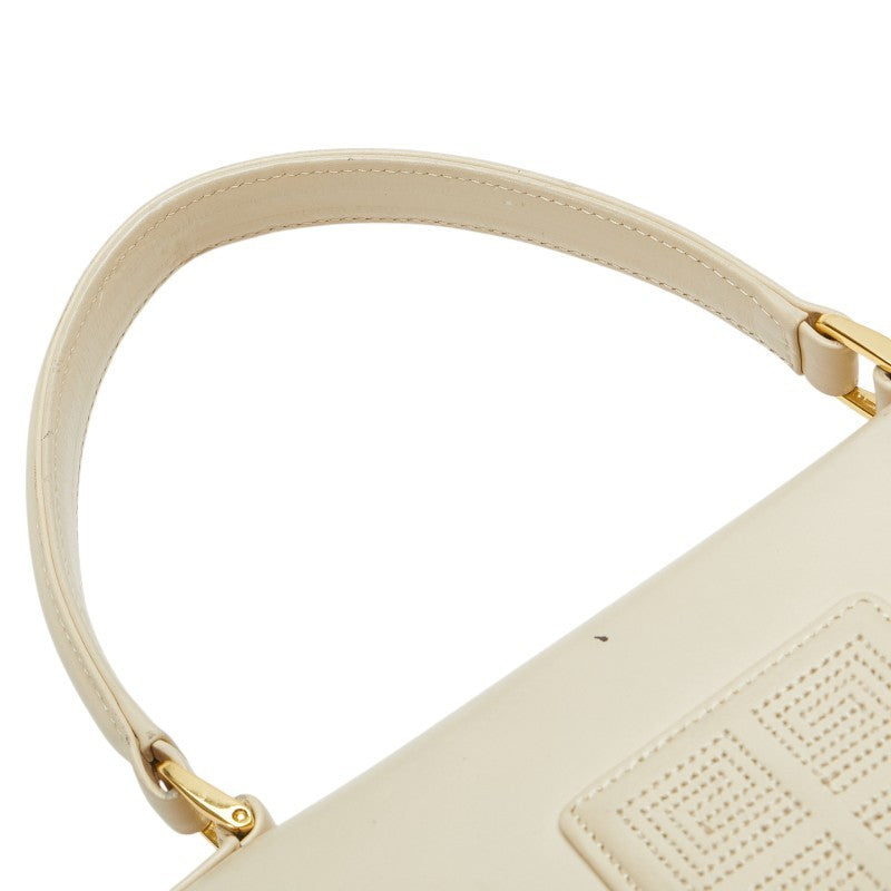 GIVENCHY Hand Bag Tote Purse Leather White Authentic