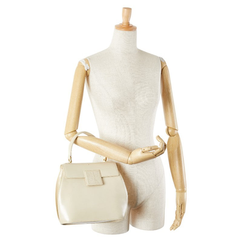 GIVENCHY Hand Bag Tote Purse Leather White Authentic