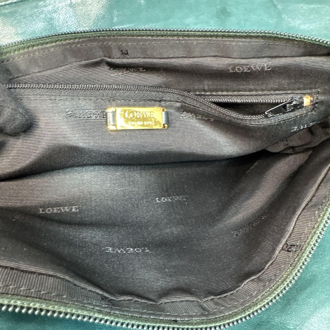 LOEWE Shoulder Bag Purse Anagram Leather Authentic