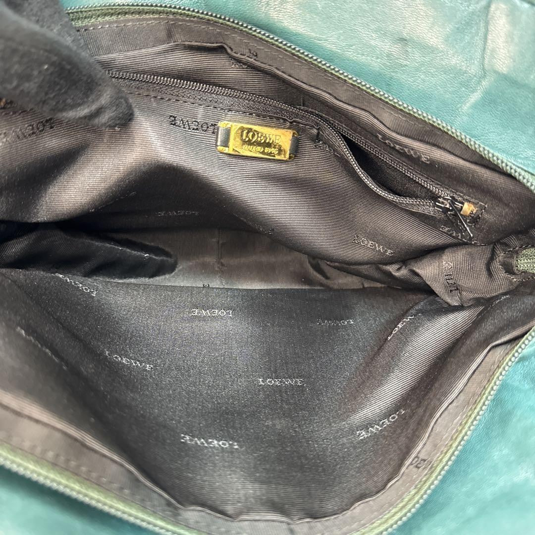 LOEWE Shoulder Bag Purse Anagram Leather Authentic