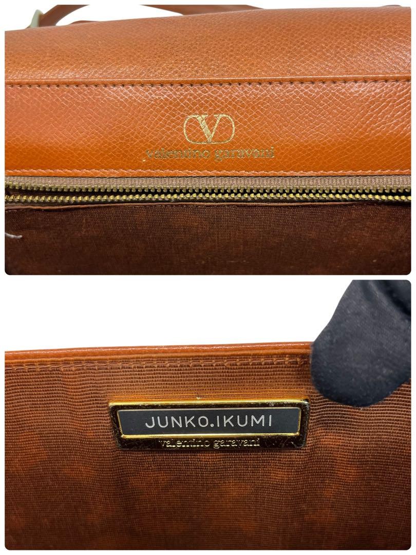 Valentino Garavani Shoulder Bag Purse Logo Leather Brown Authentic
