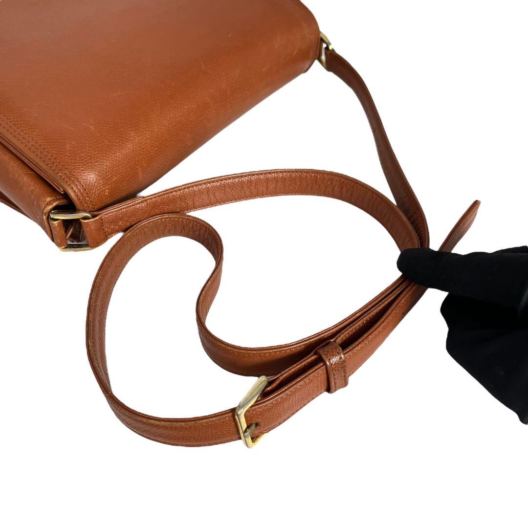 Valentino Garavani Shoulder Bag Purse Logo Leather Brown Authentic