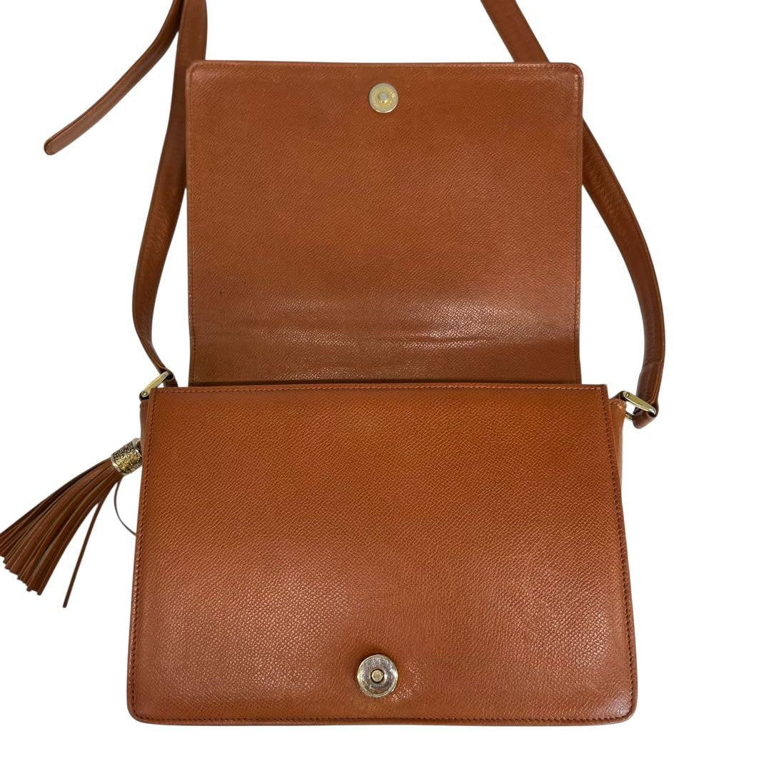 Valentino Garavani Shoulder Bag Purse Logo Leather Brown Authentic