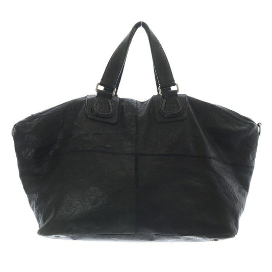 GIVENCHY Hand Bag Tote Purse Nightingale Leather Black Authentic