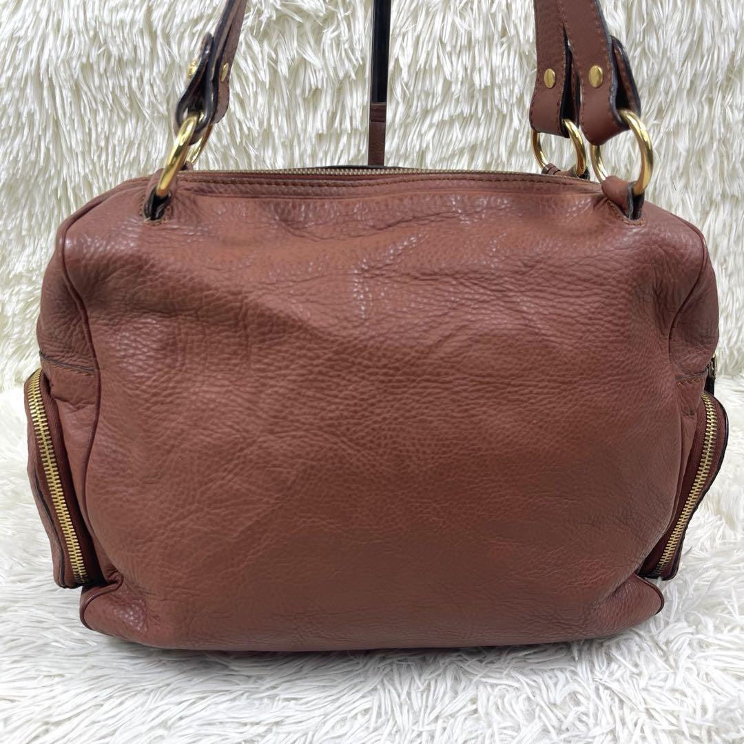 TOD'S Shoulder Bag Purse Leather Brown Authentic