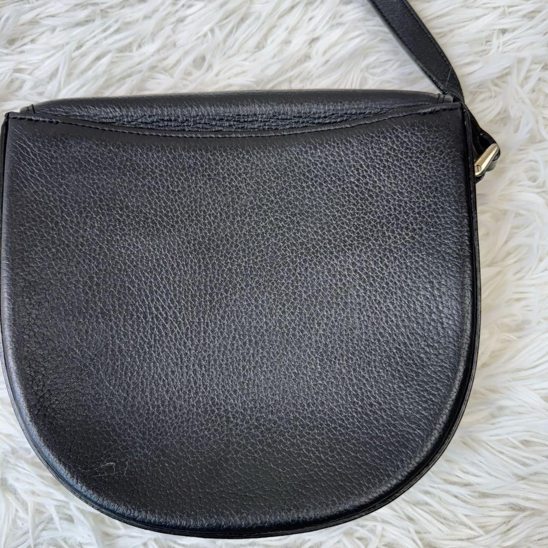 BURBERRY Shoulder Bag Purse Nova Check Leather Black Authentic
