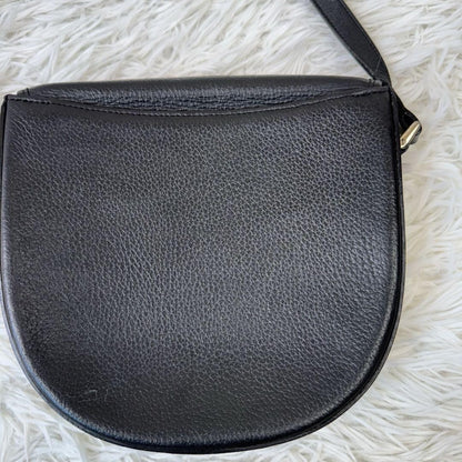 BURBERRY Shoulder Bag Purse Nova Check Leather Black Authentic