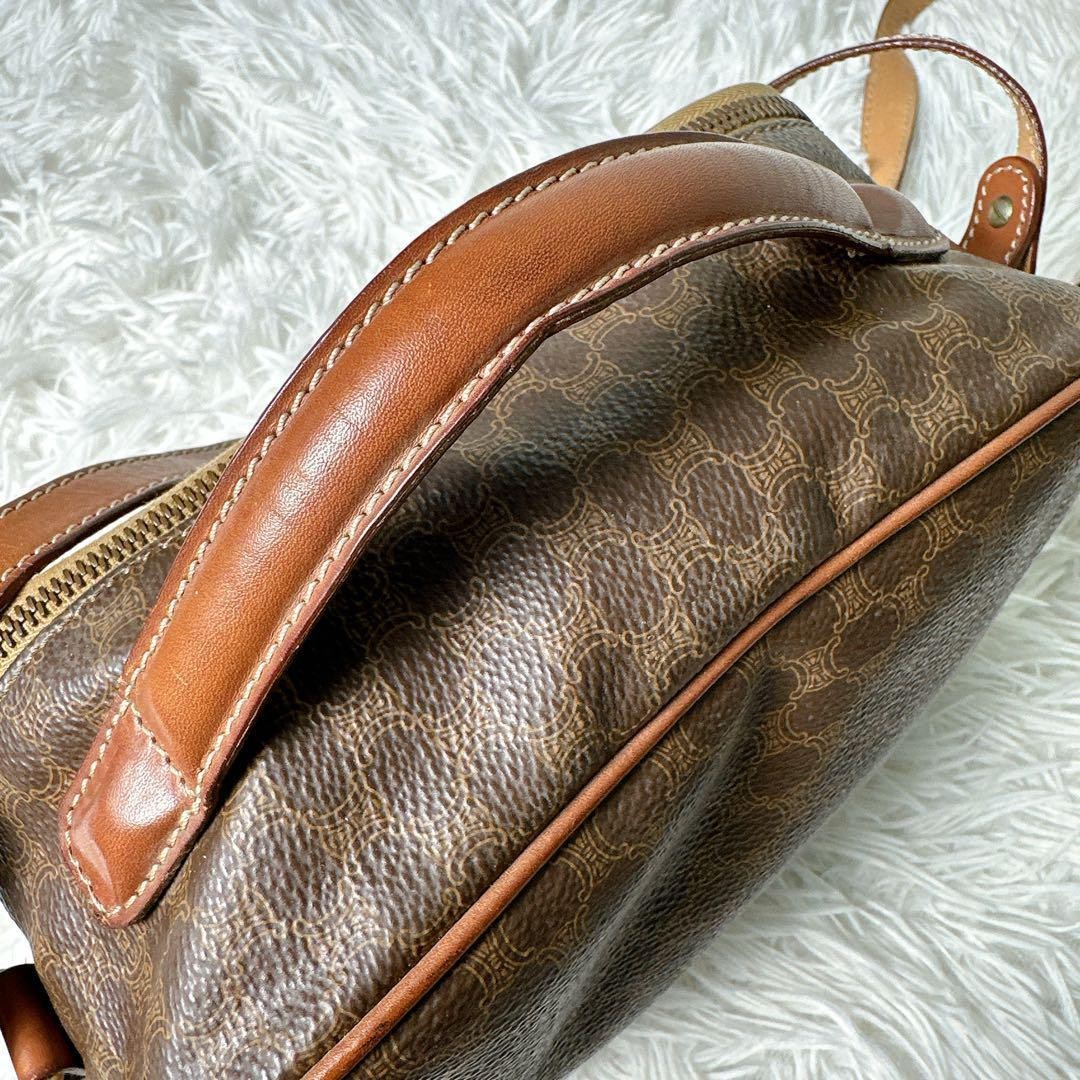 CELINE Shoulder Bag Purse Macadam PVC Leather Brown Authentic
