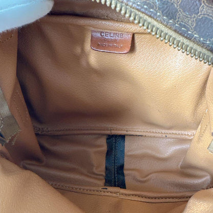 CELINE Shoulder Bag Purse Macadam PVC Leather Brown Authentic