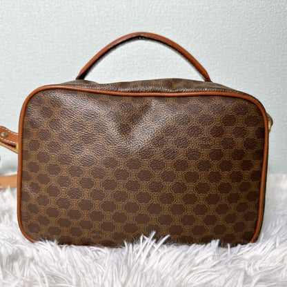 CELINE Shoulder Bag Purse Macadam PVC Leather Brown Authentic