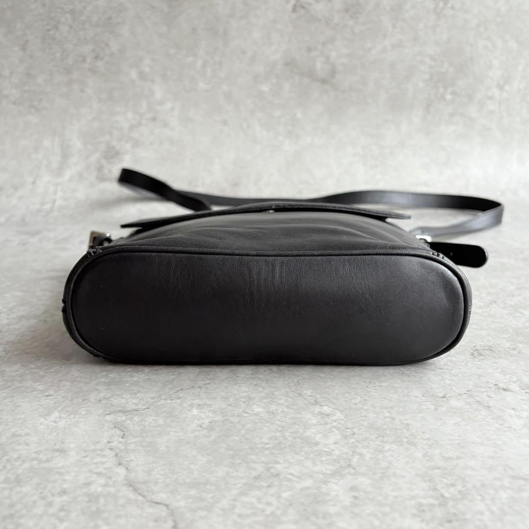 BURBERRY Shoulder Bag Purse Nova Check Leather Black Authentic