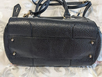 BURBERRY Hand Bag Tote Purse Leather Black Authentic