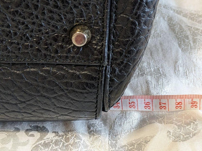 BURBERRY Hand Bag Tote Purse Leather Black Authentic