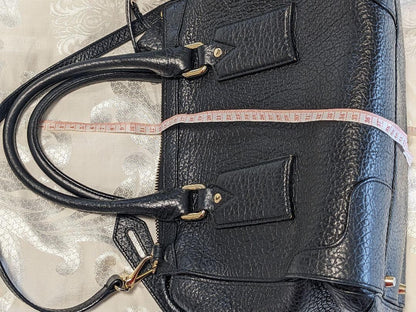 BURBERRY Hand Bag Tote Purse Leather Black Authentic
