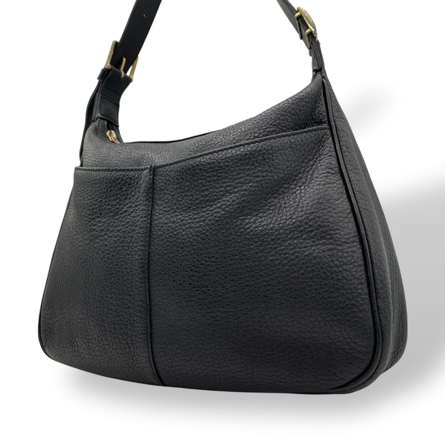 BURBERRY Shoulder Bag Purse Nova Check Leather Black Authentic