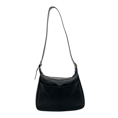 BURBERRY Shoulder Bag Purse Nova Check Leather Black Authentic