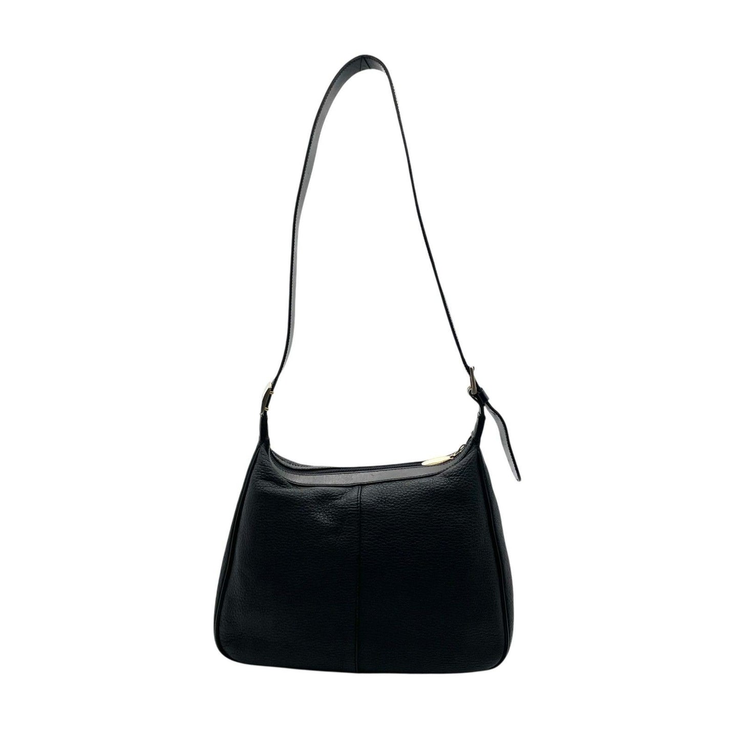 BURBERRY Shoulder Bag Purse Nova Check Leather Black Authentic