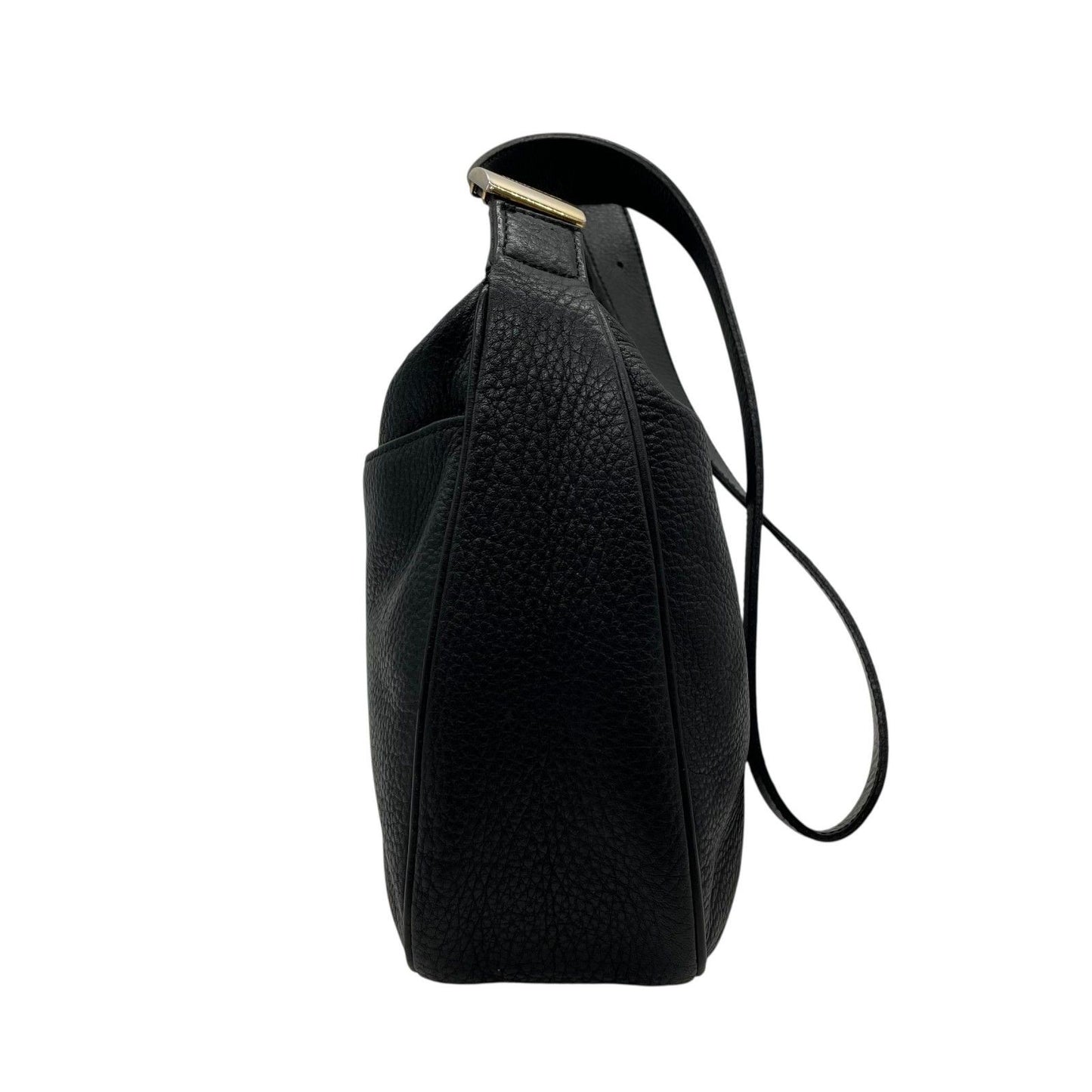 BURBERRY Shoulder Bag Purse Nova Check Leather Black Authentic