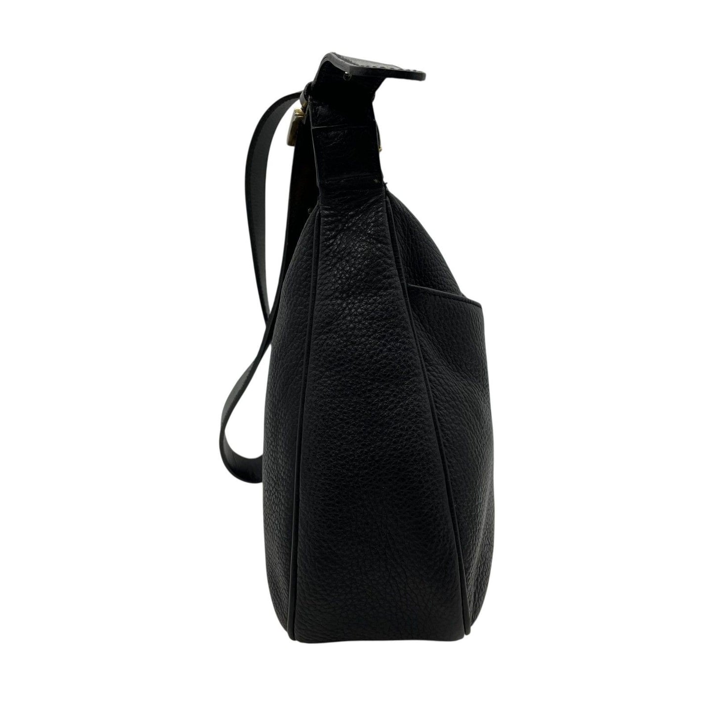 BURBERRY Shoulder Bag Purse Nova Check Leather Black Authentic
