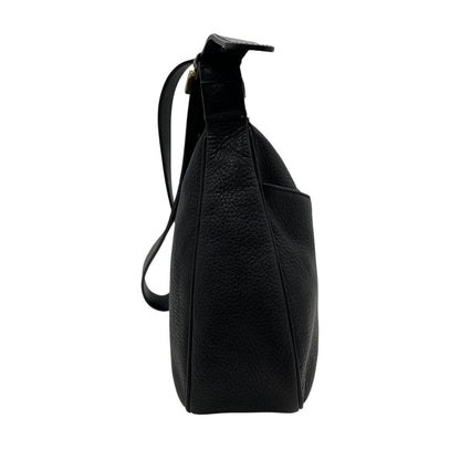 BURBERRY Shoulder Bag Purse Nova Check Leather Black Authentic