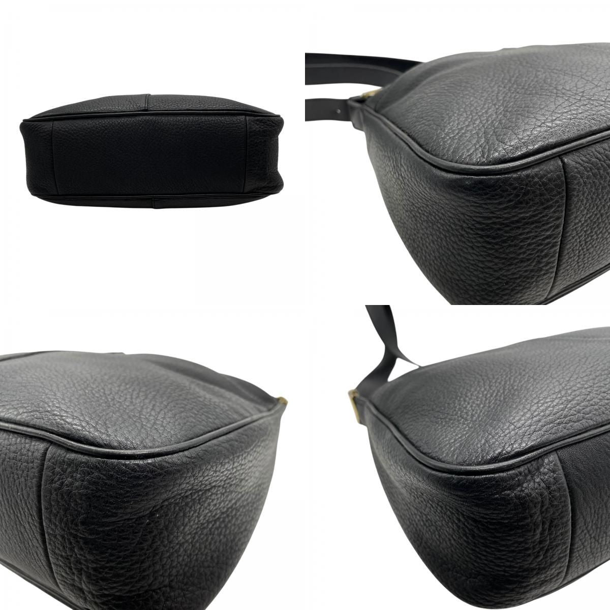 BURBERRY Shoulder Bag Purse Nova Check Leather Black Authentic
