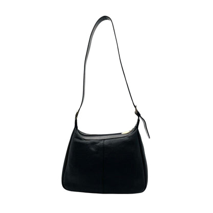 BURBERRY Shoulder Bag Purse Nova Check Leather Black Authentic