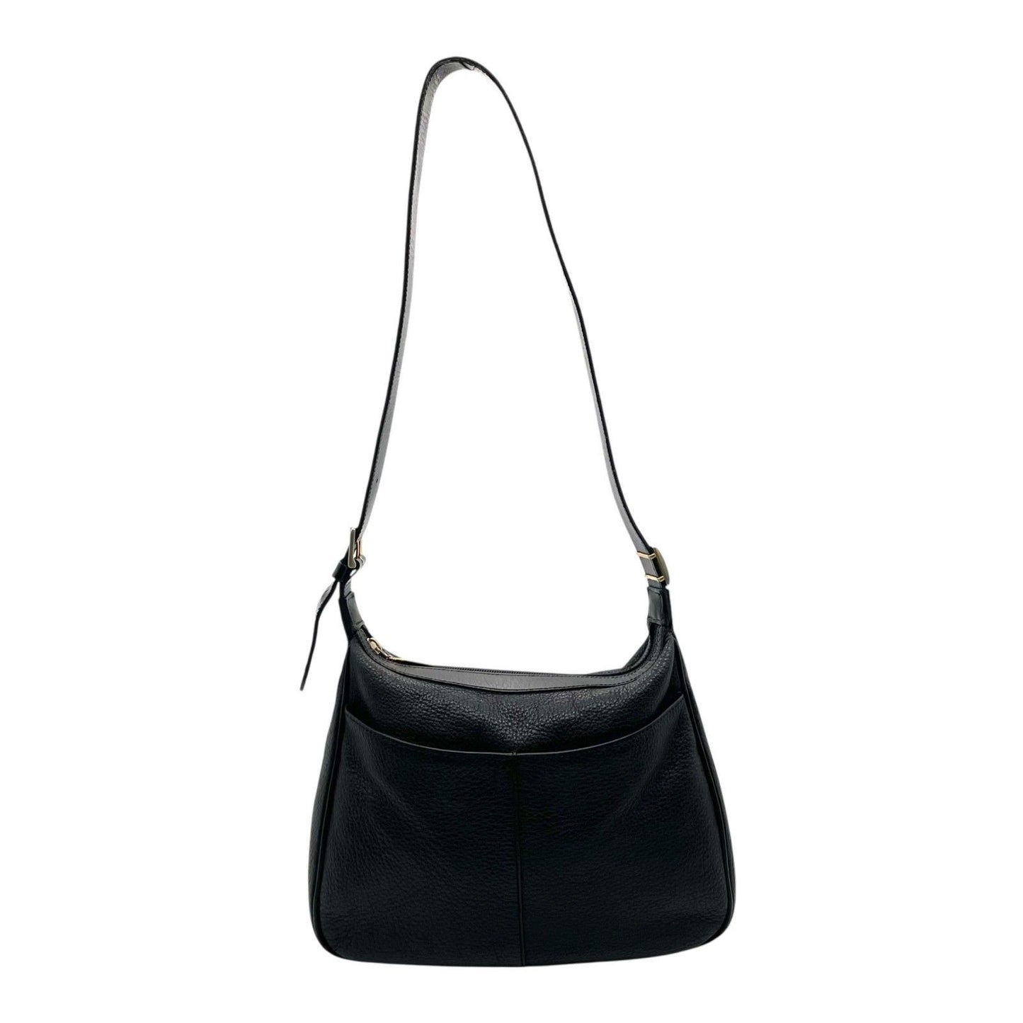 BURBERRY Shoulder Bag Purse Nova Check Leather Black Authentic