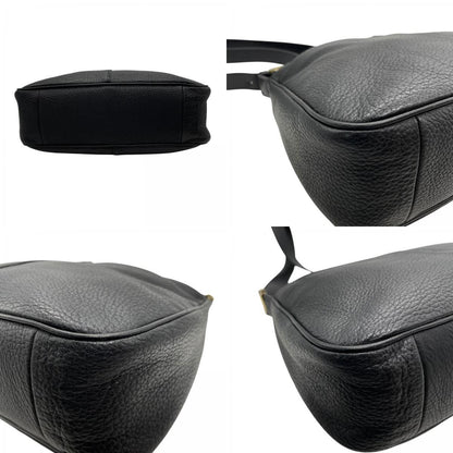 BURBERRY Shoulder Bag Purse Nova Check Leather Black Authentic