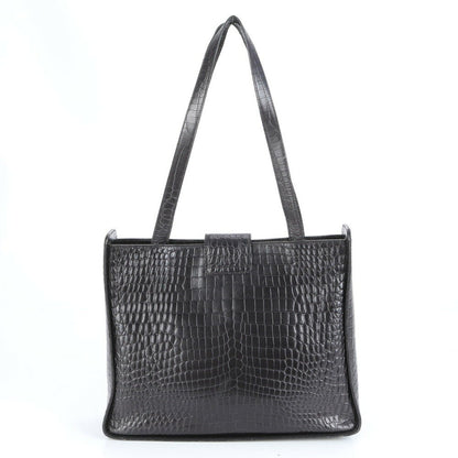 Salvatore Ferragamo Hand Bag Tote Purse Vara Leather Black Authentic