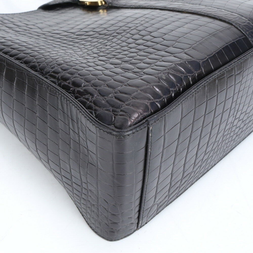 Salvatore Ferragamo Hand Bag Tote Purse Vara Leather Black Authentic