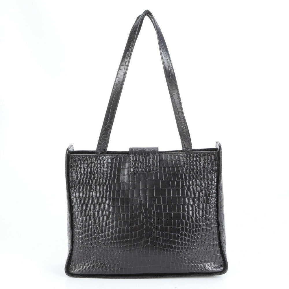 Salvatore Ferragamo Hand Bag Tote Purse Vara Leather Black Authentic