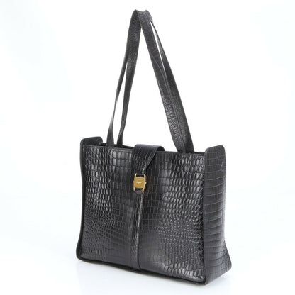 Salvatore Ferragamo Hand Bag Tote Purse Vara Leather Black Authentic