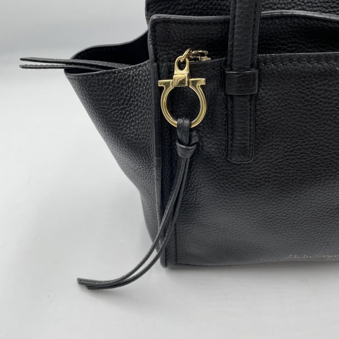 Salvatore Ferragamo Hand Bag Tote Purse Gancini Authentic