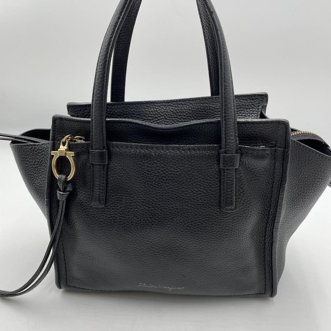 Salvatore Ferragamo Hand Bag Tote Purse Gancini Authentic