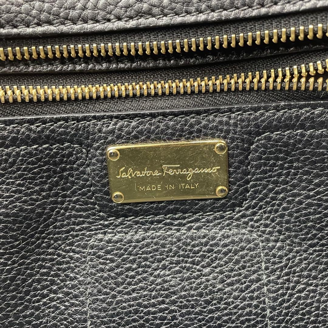 Salvatore Ferragamo Hand Bag Tote Purse Gancini Authentic
