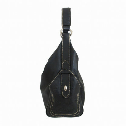 TOD'S Shoulder Bag Purse Leather Black Authentic