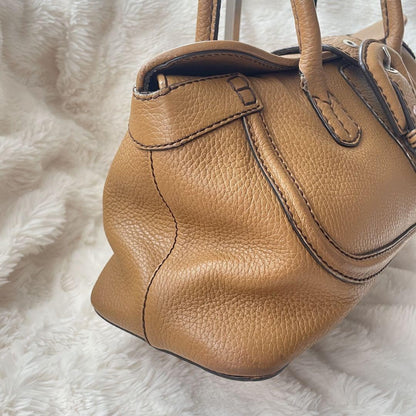 TOD'S Hand Bag Tote Purse Leather Brown Authentic
