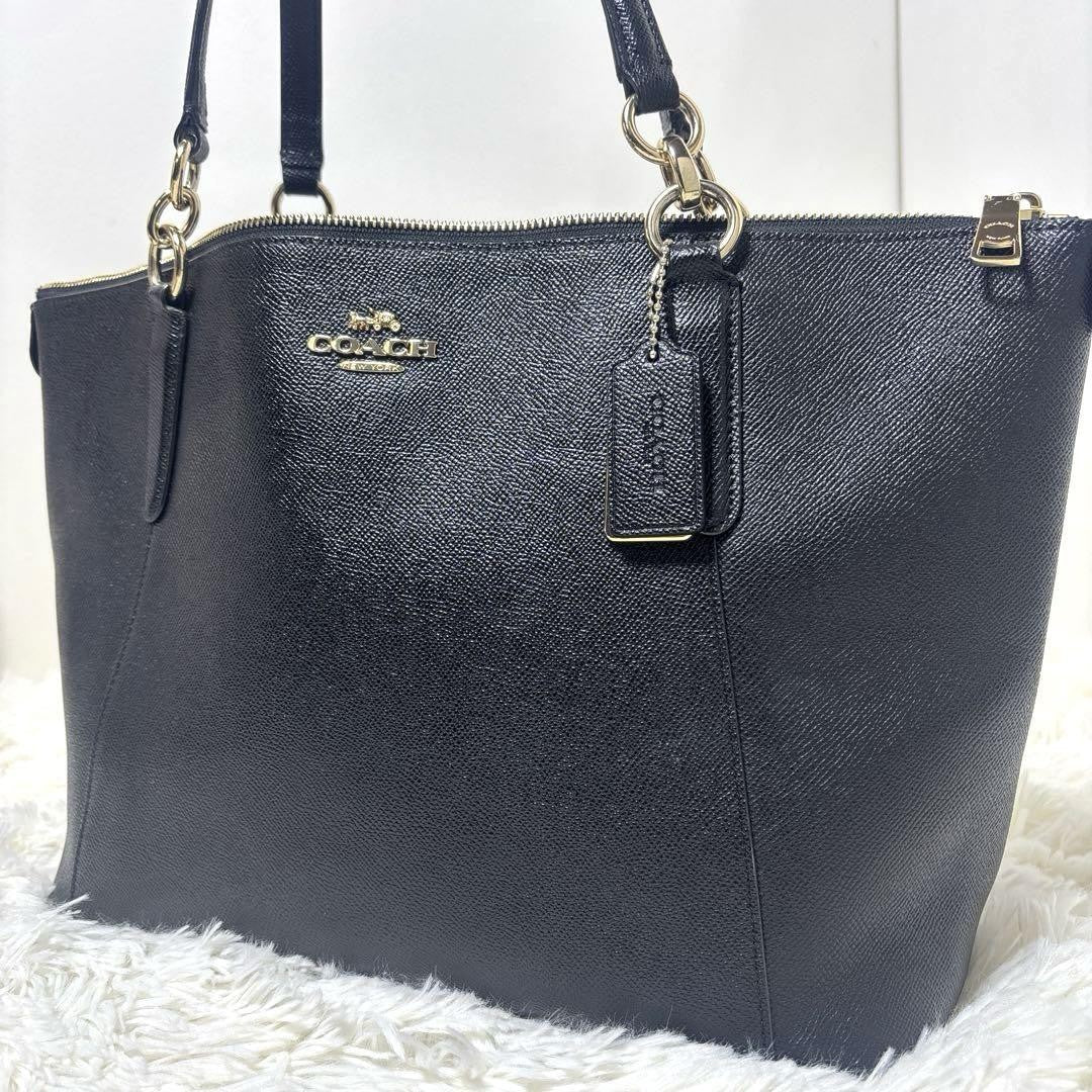 COACH Hand Bag Tote Purse Leather Black Authentic