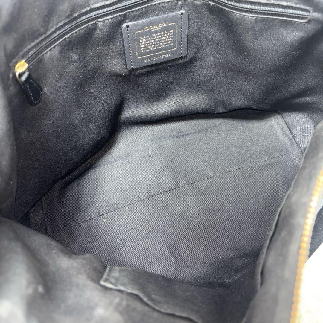 COACH Hand Bag Tote Purse Leather Black Authentic