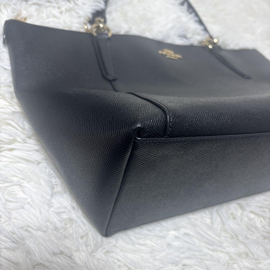 COACH Hand Bag Tote Purse Leather Black Authentic