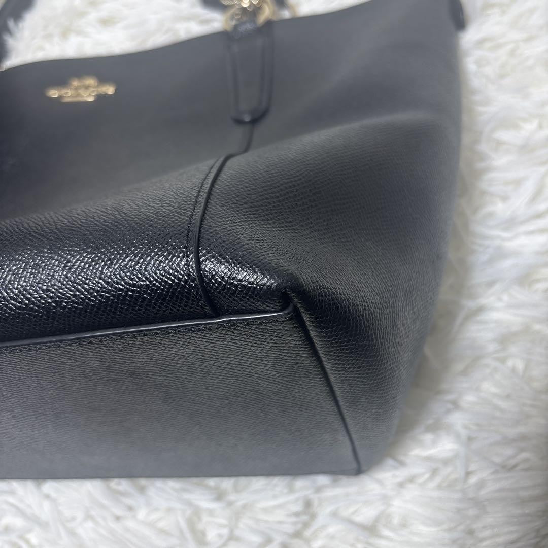 COACH Hand Bag Tote Purse Leather Black Authentic