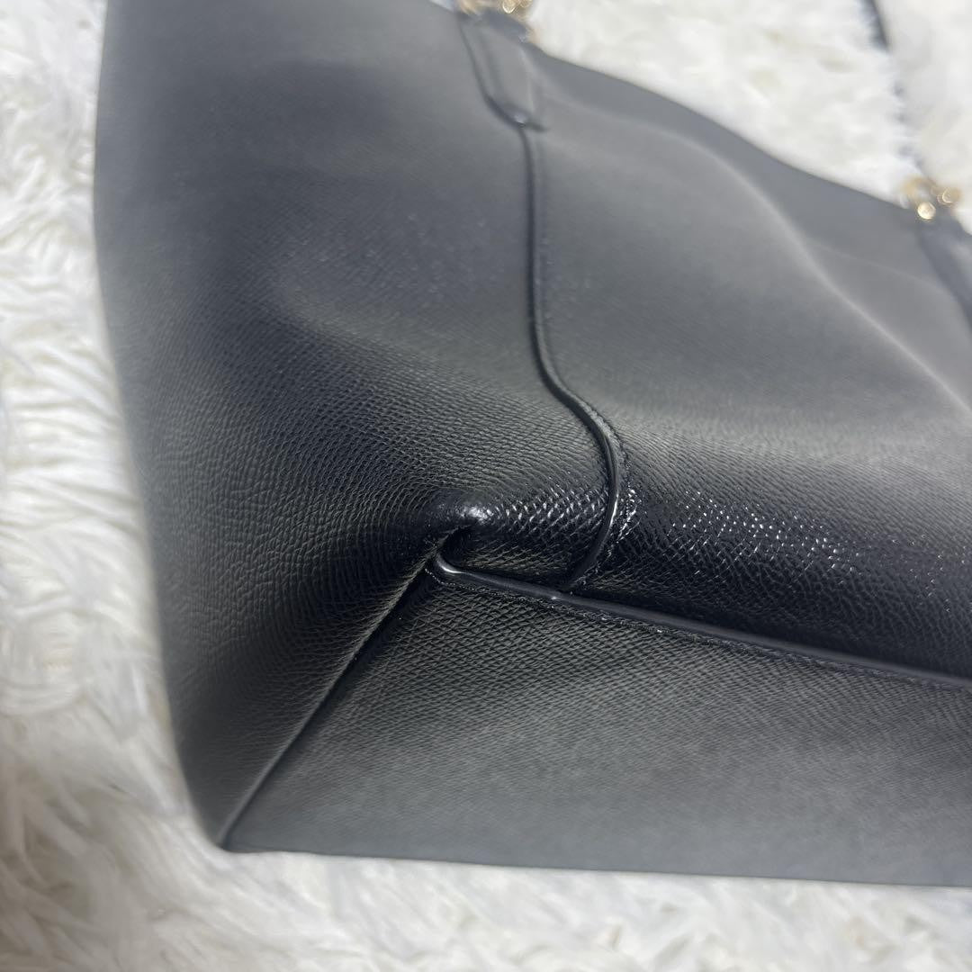 COACH Hand Bag Tote Purse Leather Black Authentic