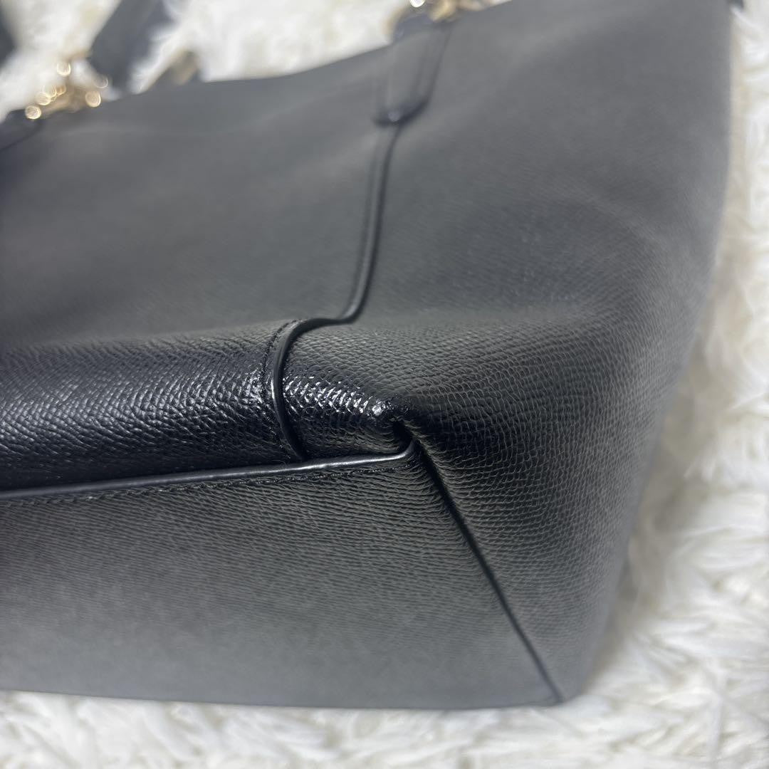 COACH Hand Bag Tote Purse Leather Black Authentic