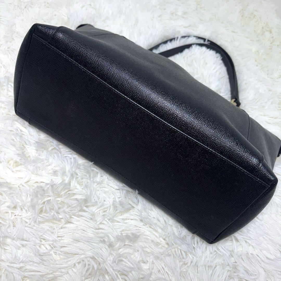 COACH Hand Bag Tote Purse Leather Black Authentic