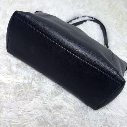 COACH Hand Bag Tote Purse Leather Black Authentic